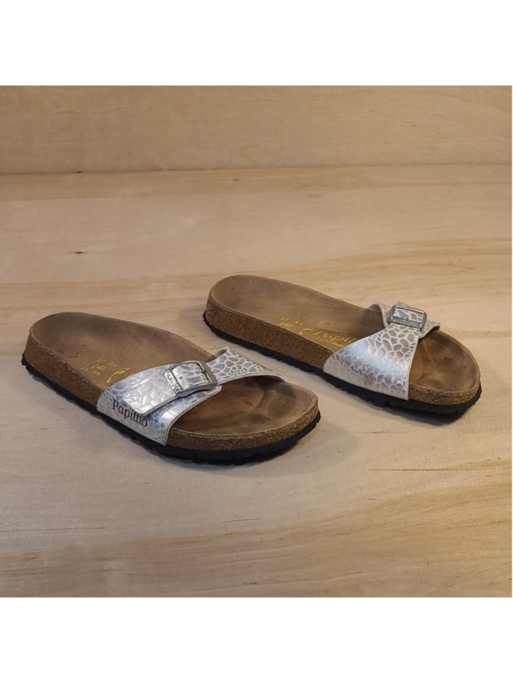 Birkenstock Papillio Madrid Silver Leather Women's Fashion Sandals - Picture 3 of 13